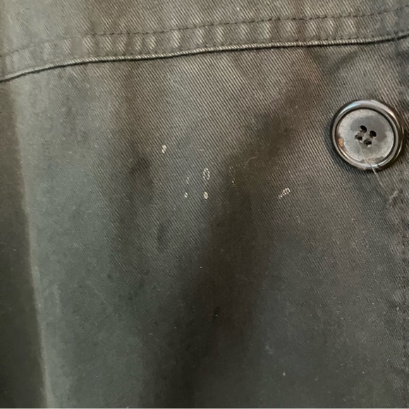 VTG Aberdeen Men’s Chore Barn Coat Jacket Sz. L Olive Green Leather Collar - Picture 10 of 11